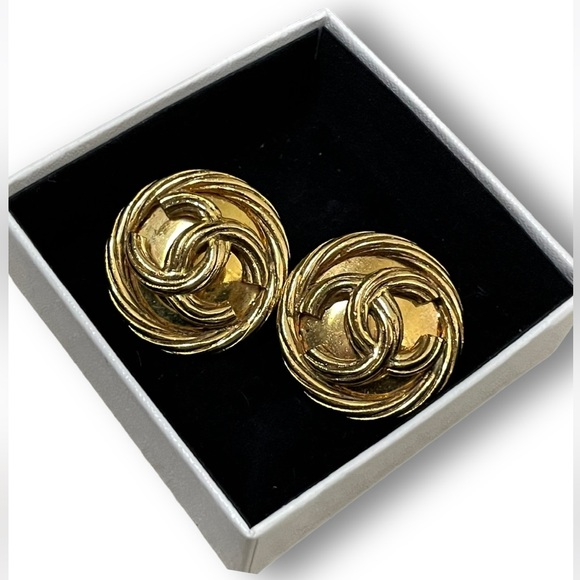 Chanel 1993 Coco Mark Woven Rope Earrings - Picture 2 of 5